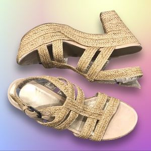 Stuart Weitzman Braided Leather Platform Sandals